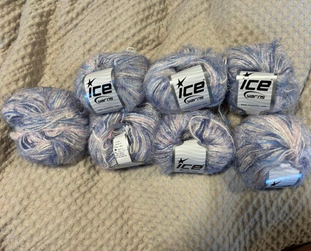 Ice Yarns Huron Techno – 7 Skeins (Blue/Pink Shades)